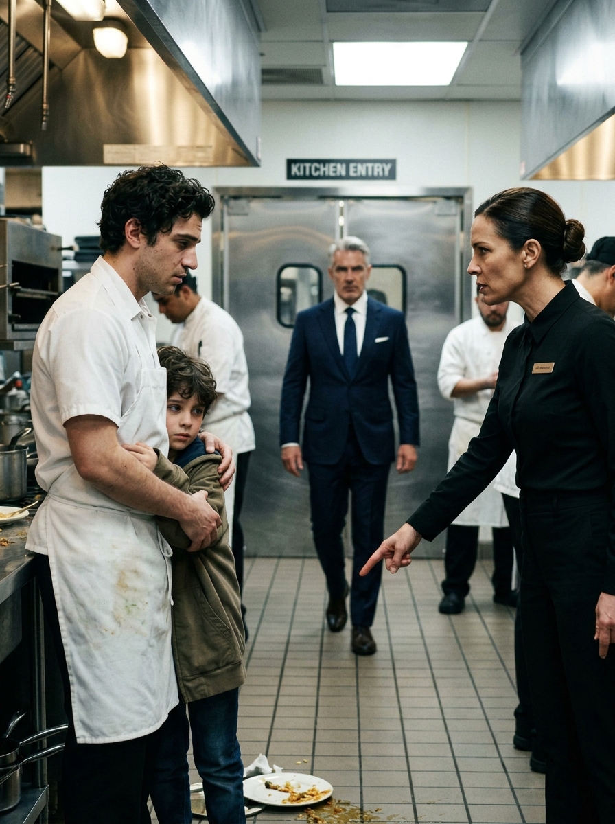 The Abandoned Unbonded Omega Server Who Hid His Feverish Six-Year-Old Brother in a Five-Star Restaurant Was Fired Instantly—Until a Cold Ruthless Billionaire CEO Arrived, Saying “Take Your Hands Off Him,” and the Entire Room Fell Into Absolute Silence
