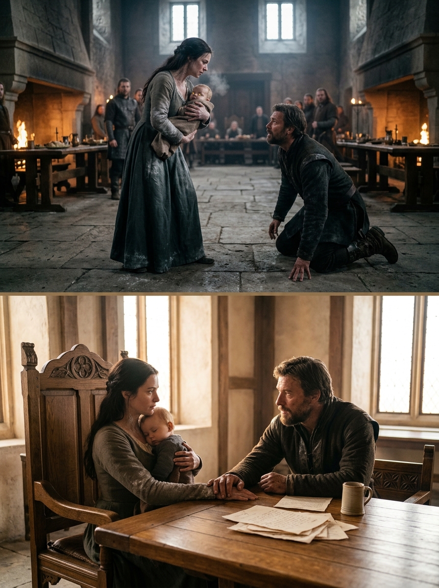 The Alpha King Knelt Before the Entire Great Hall After the Disguised Kitchen Widow Finally Spoke in Her Real Voice