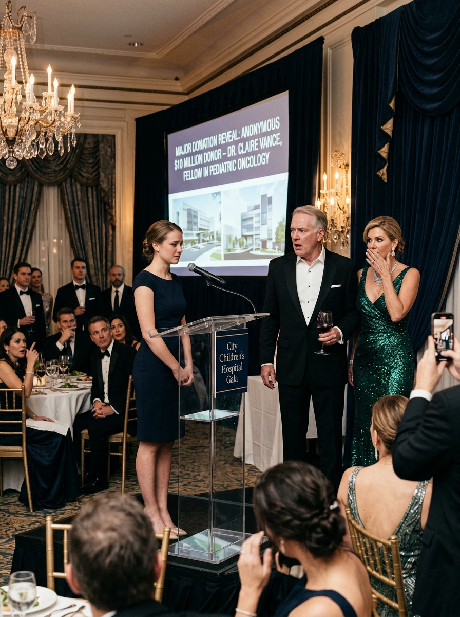 My Father Publicly Told Me I Was Embarrassing The Family Name With My Cheap Dress At A Charity Gala… Then The Host Announced The Identity Of The Anonymous $10 Million Donor