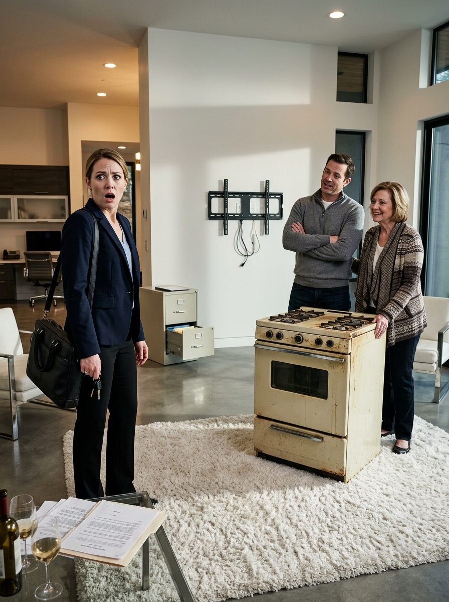 My Husband Replaced My $3,000 Tv With His Mother’s Filthy Old Stove And Told Me To Cook Dinner… Then I Found The Forged Deed Designed To Steal My House — So I Served Them The Most Expensive Meal Of Their Lives