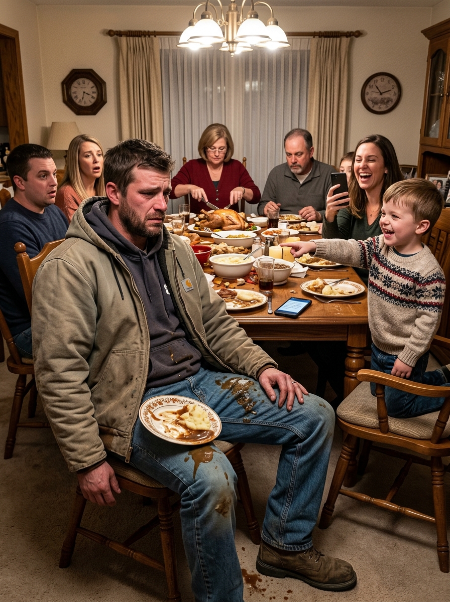MY NEPHEW DUMPED HIS THANKSGIVING PLATE ON MY LAP AND TOLD ME TO LICK IT OFF WHILE MY SISTER LAUGHED… SO I WENT HOME, OPENED A SPREADSHEET I’D BEEN BUILDING FOR TWO YEARS, AND QUIETLY DESTROYED THE FINANCIAL FANTASY SHE’D BUILT ON MY NAMEPART