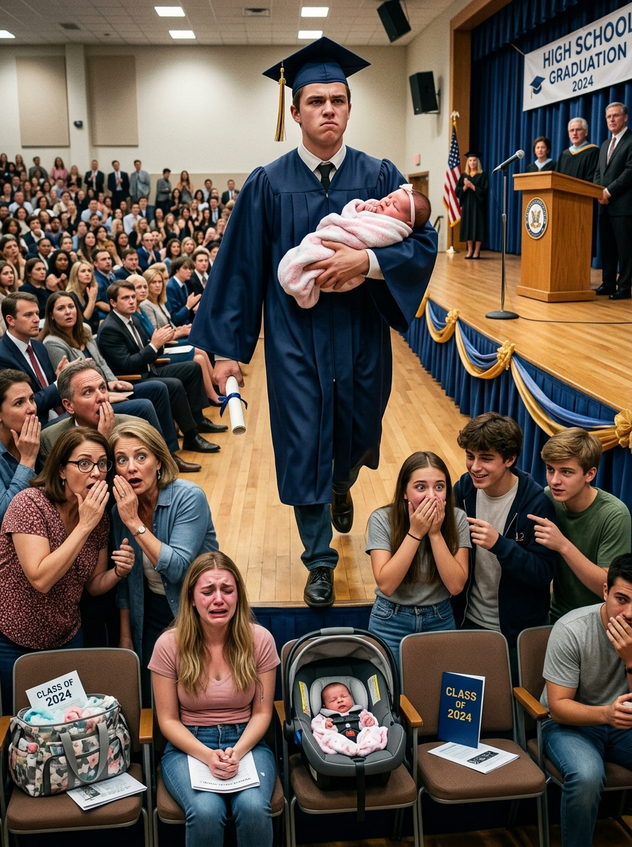 They Laughed When My Son Walked Across His Graduation Stage Holding A Newborn — A Woman Whispered “Just Like His Mother”… But What He Said Next Left The Entire Room Silent