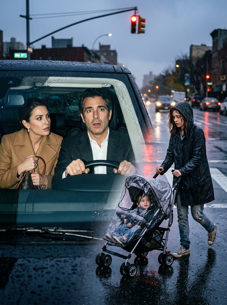 His Fiancée Was Beside Him When He Spotted His Ex Pushing A Twin Stroller In The Rain… But The Woman Who Spent A Year Hiding His Children Had No Idea He Was Already Turning The Car Around