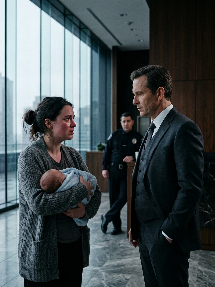 “I’m Not a Charity Case,” the Abandoned Young Mother Whispered Inside the Stairwell of the Ruthless Billionaire Property Magnate Callum Ward’s Tower — But That Single Sentence Hid a Newborn Truth That Would Silence the Entire Building for Days
