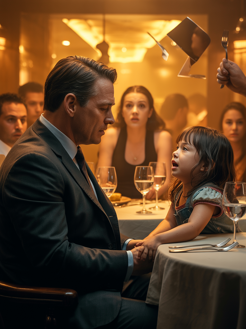 “Are You the Boss?” — The Ruthless Restaurant King in the Corner Booth Hears a Six-Year-Old Girl’s Voice Shake the Entire Room When She Says Her Mother Hasn’t Eaten in Two Days, and Everything He Believed About Control Quietly Collapses