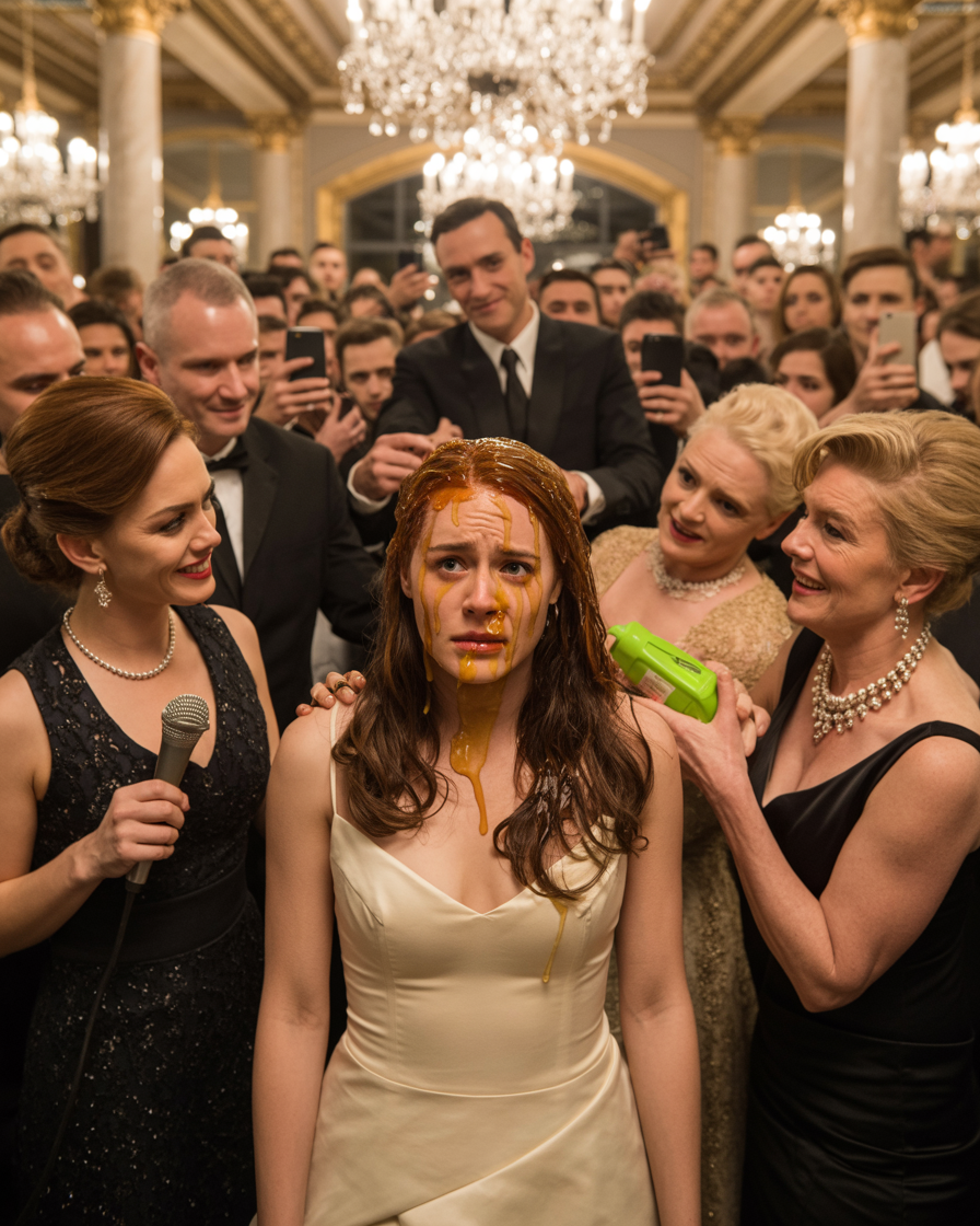 They Poured Champagne And Honey Over My Head At My Own Engagement Party While 300 Guests Laughed… They Didn’t Know The Most Powerful Man In The City Was Watching From The Back — And Filming Everything