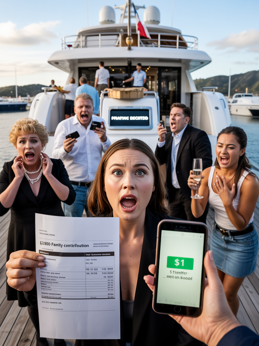 “You remembered to bill me. You forgot to invite me.” — The Invisible Daughter Sent $1 Instead of $2,800, and Her Family’s Yacht Party Sank Overnight