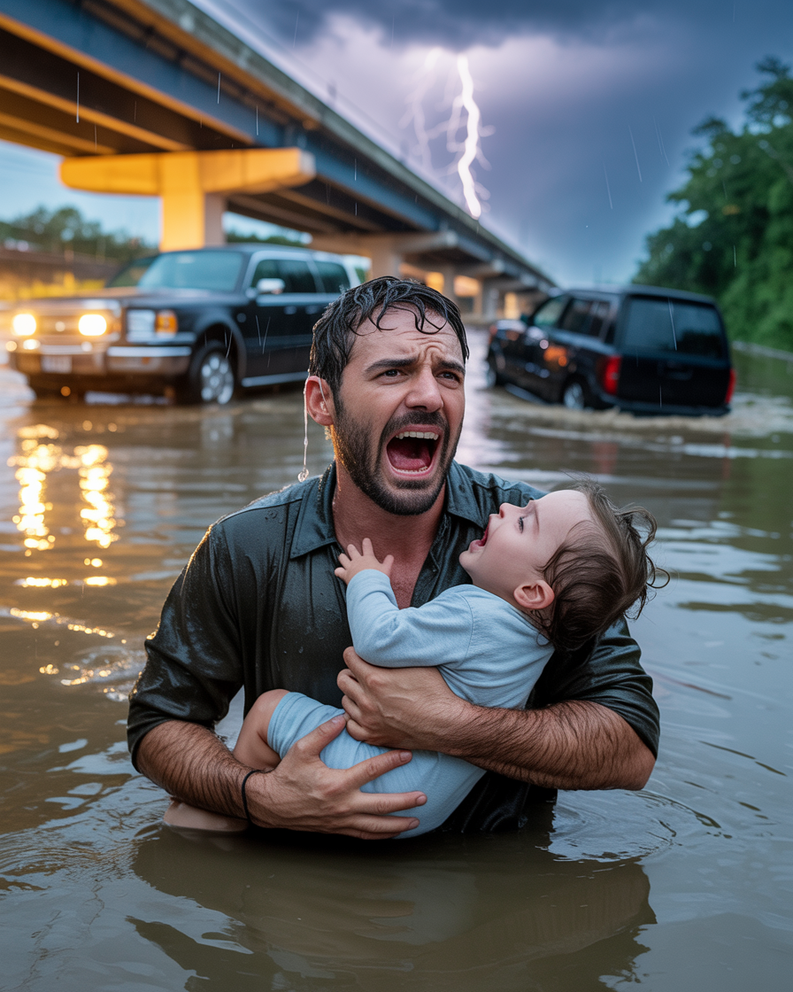 He Was A Broke Single Dad Who Pulled A Baby From A Sinking Car In The Middle Of A Hurricane… But Neither He Nor The Billionaire Whose Child He Saved Had Any Idea That Rescue Was About To Detonate Both Of Their Lives