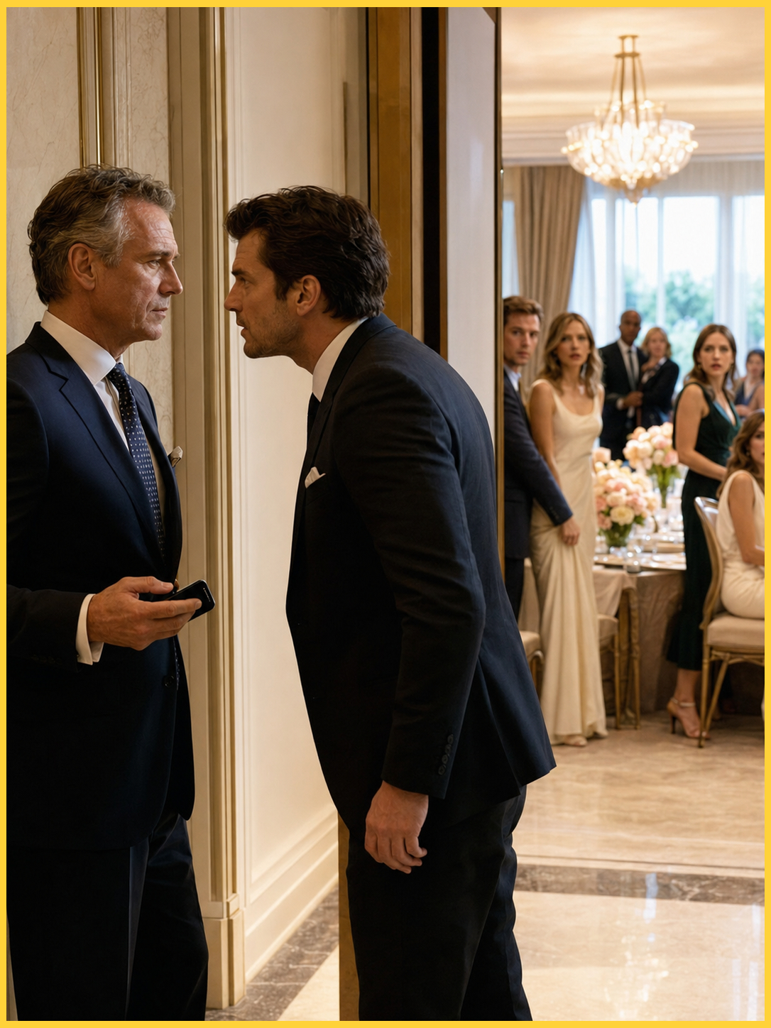 At my daughter’s engagement dinner, her fiancé cornered me in the hotel corridor. His voice was low, his demand brutal: wire $1.5 million before the first course was served—or watch my business burn. I didn’t flinch. I reached into my pocket, pressed play, and within seconds the room fell into a silence so heavy it could shatter glass.
