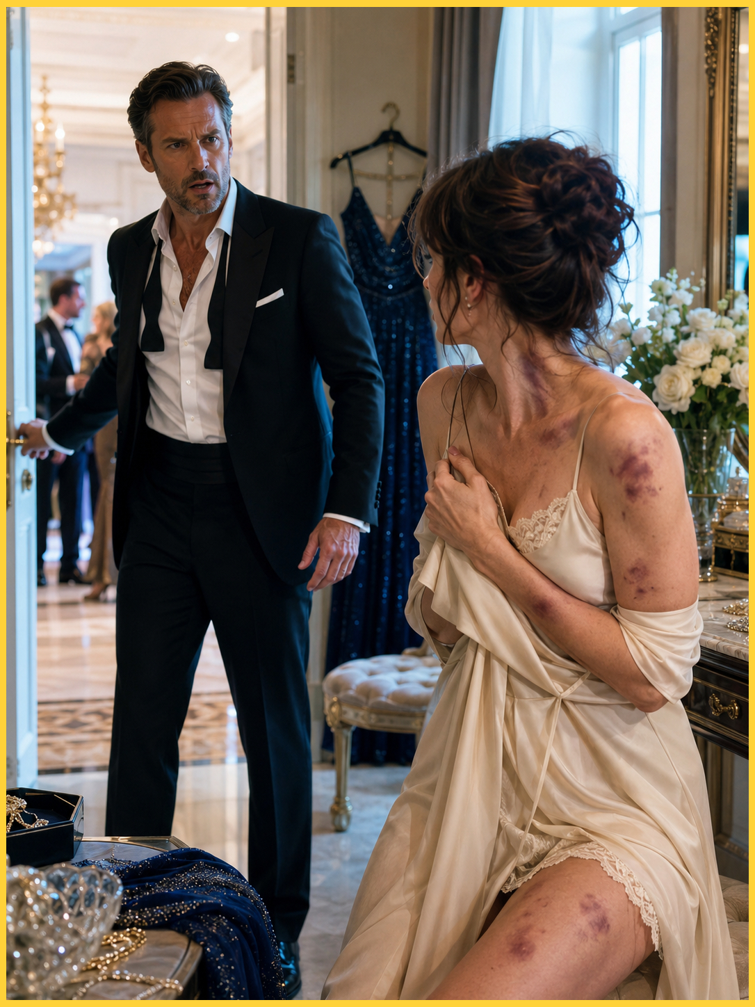 My Billionaire Boss Opened the Wrong Dressing-Room Door Before the Gala — Then He Saw the Marks My Famous Surgeon Fiancé Told Me to Hide