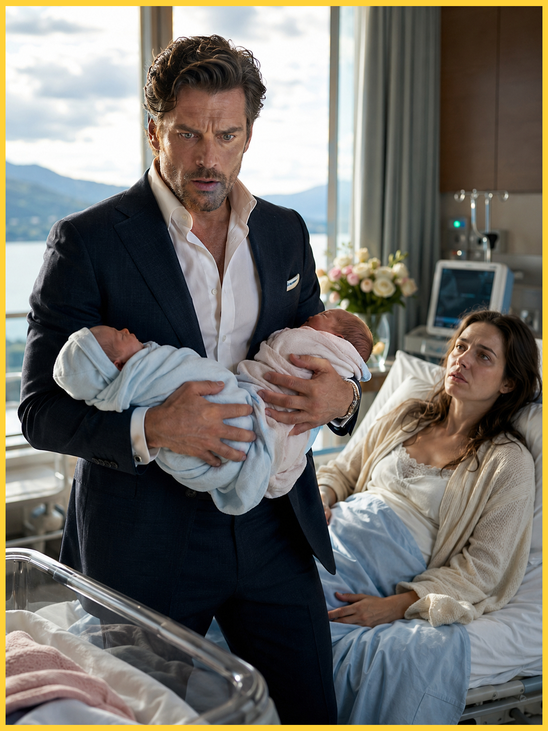 A Billionaire Stormed Into the Maternity Ward to Confront His Ex-Wife — Then She Placed Two Newborns in His Arms and Revealed They Were His