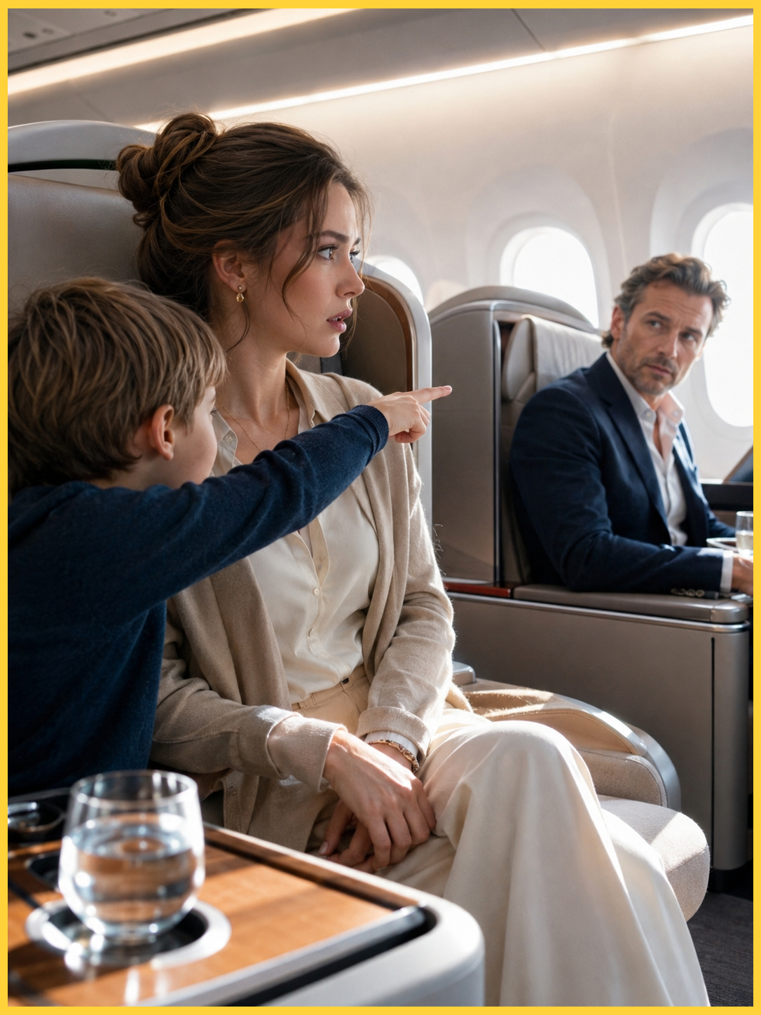 My Son Saw His Dead Father Sitting in First Class on Our Flight — Then My Husband Slipped Me a Note That Said, “Do Not Let Them Scan Miles”