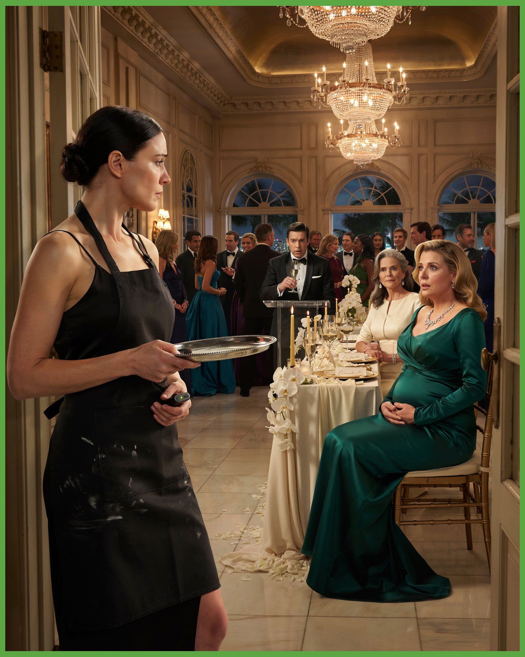 My Husband Made Me Wear a Catering Apron While His Pregnant Mistress Took My Seat at His Miami Gala — He Didn’t Know Every Guest Was About to Hear His Felony Confession