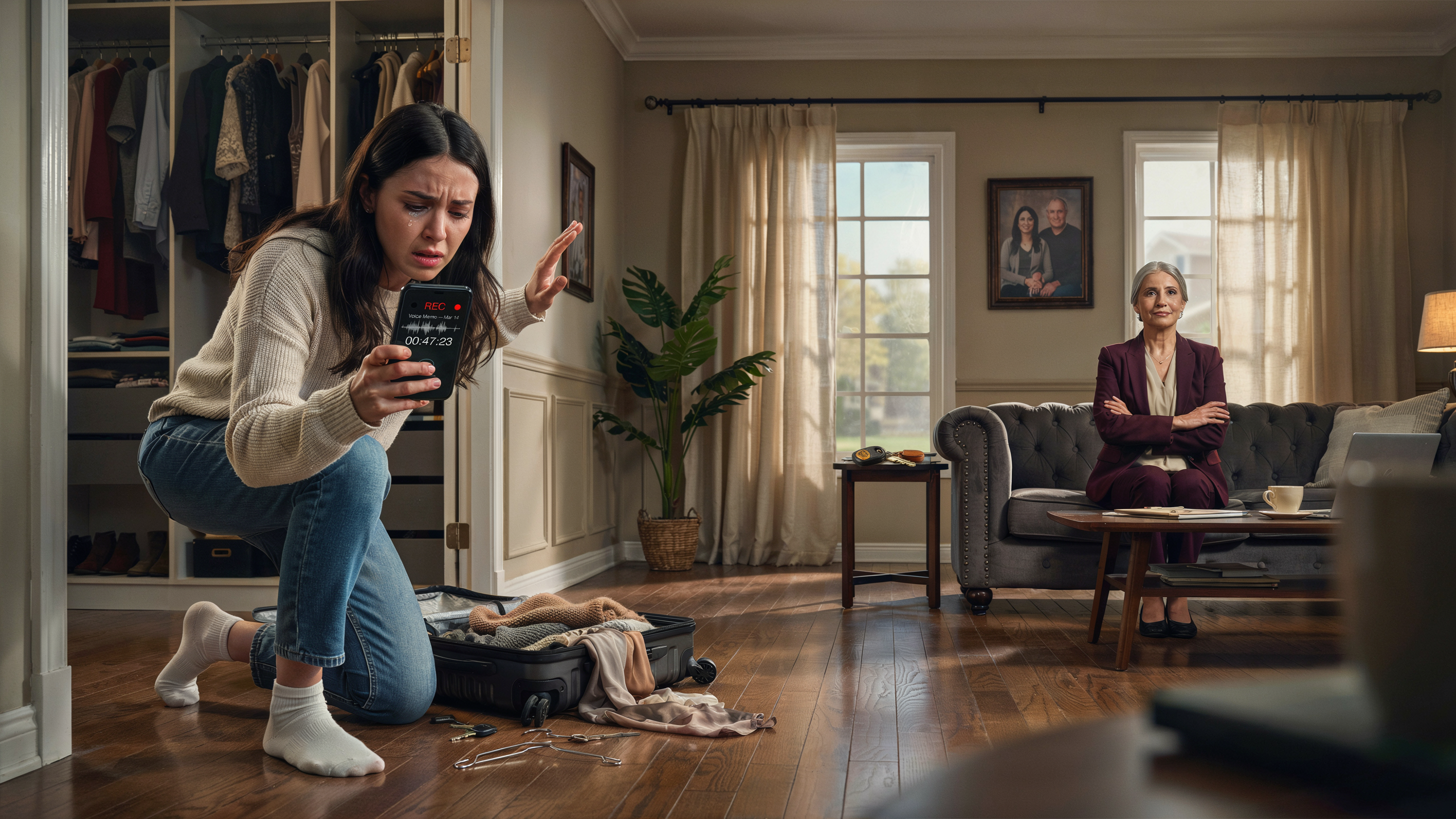 My Mother-In-Law Looked Me In The Eye And Said “This Is My Son’s House. It’s Time For You To Go.” So I Left. When My Husband Came Home And Found Half The Closet Empty, He Asked Her What Happened. That’s When I Showed Him The Recordings