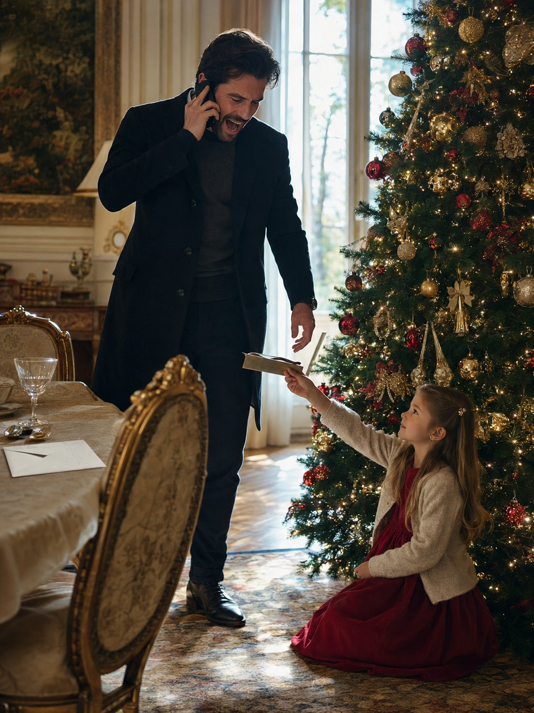 I came home on Christmas to find my ten‑year‑old daughter abandoned beneath the tree. No gifts. No family. Just a cassette recorder her grandfather hid—proof that my in‑laws were plotting to erase her from our lives. That night, I learned the holiday wasn’t about saving Christmas… it was about saving my child before they stole her future.