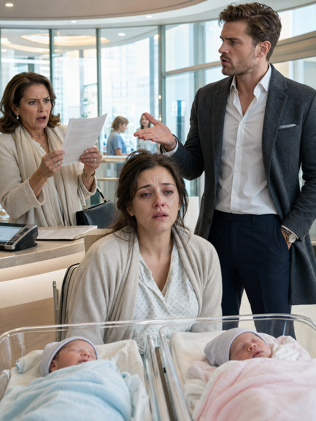 “You Gave Birth to Them. You Pay for Them,” My Husband Said at the Hospital Cashier — Then My Mother Found the Insurance Form He Thought I’d Never Read