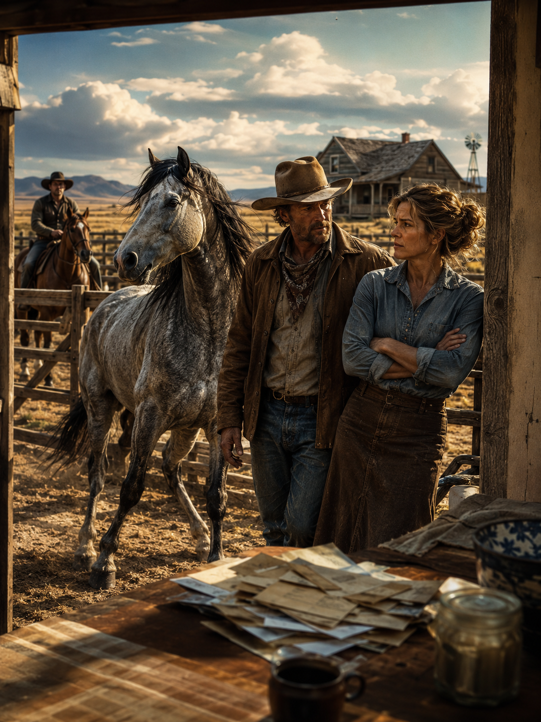 She hired him to gentle the last horse her husband ever bought, not to notice the unpaid debt sitting on her kitchen table or the neighbor circling her land like a buzzard. But patience has a way of revealing what pride tries to bury. And before the mare was truly safe to ride, the stranger from Colorado understood the widow’s real fight had never been inside the corral.
