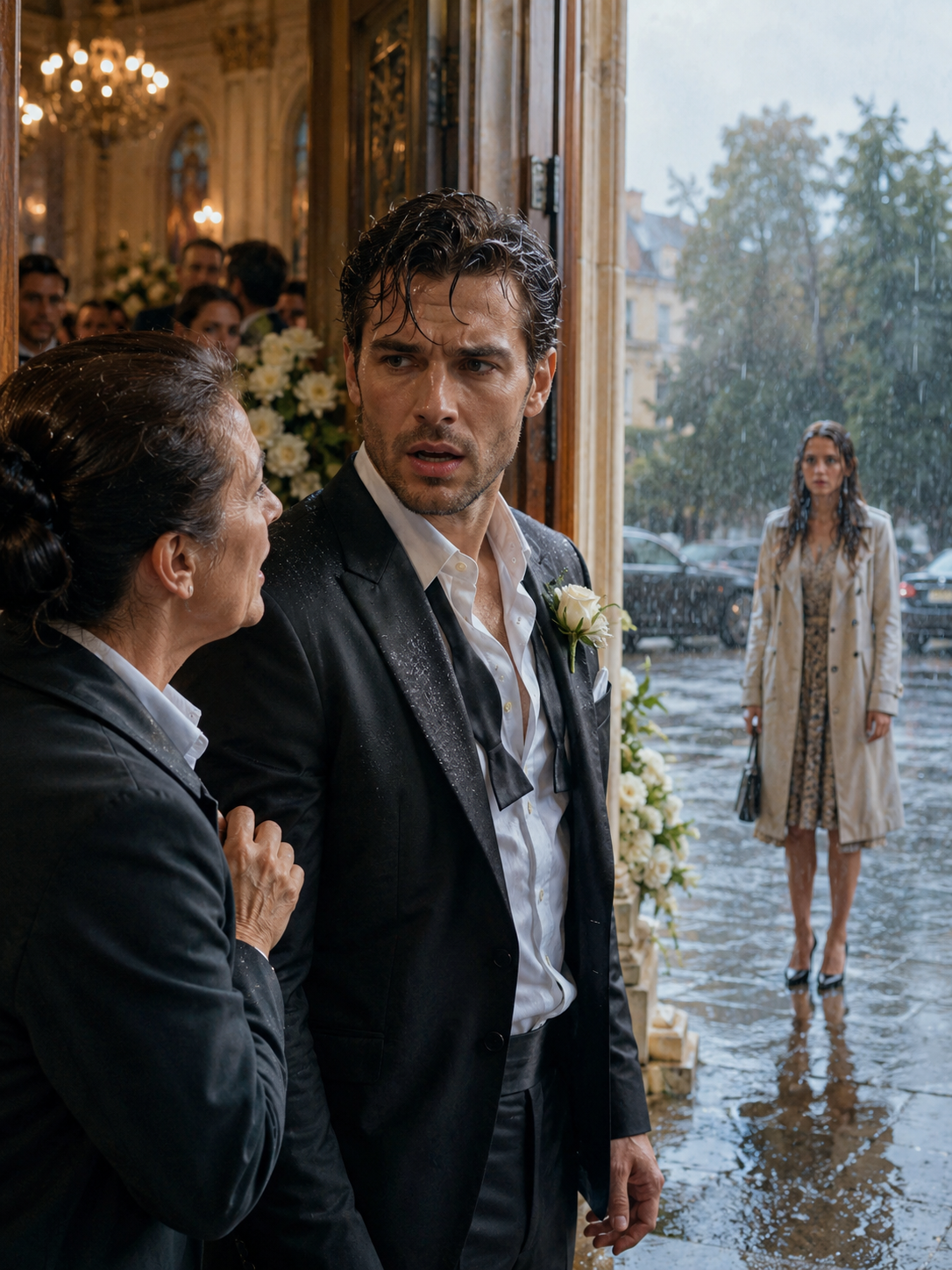 I was minutes away from marrying the woman my family had chosen for me when I saw my ex standing across the street in the rain, holding a little girl with my family’s eyes. She told me she hadn’t vanished because she wanted to — and before I could ask one more question, my mother’s housekeeper sent me a message that changed everything.