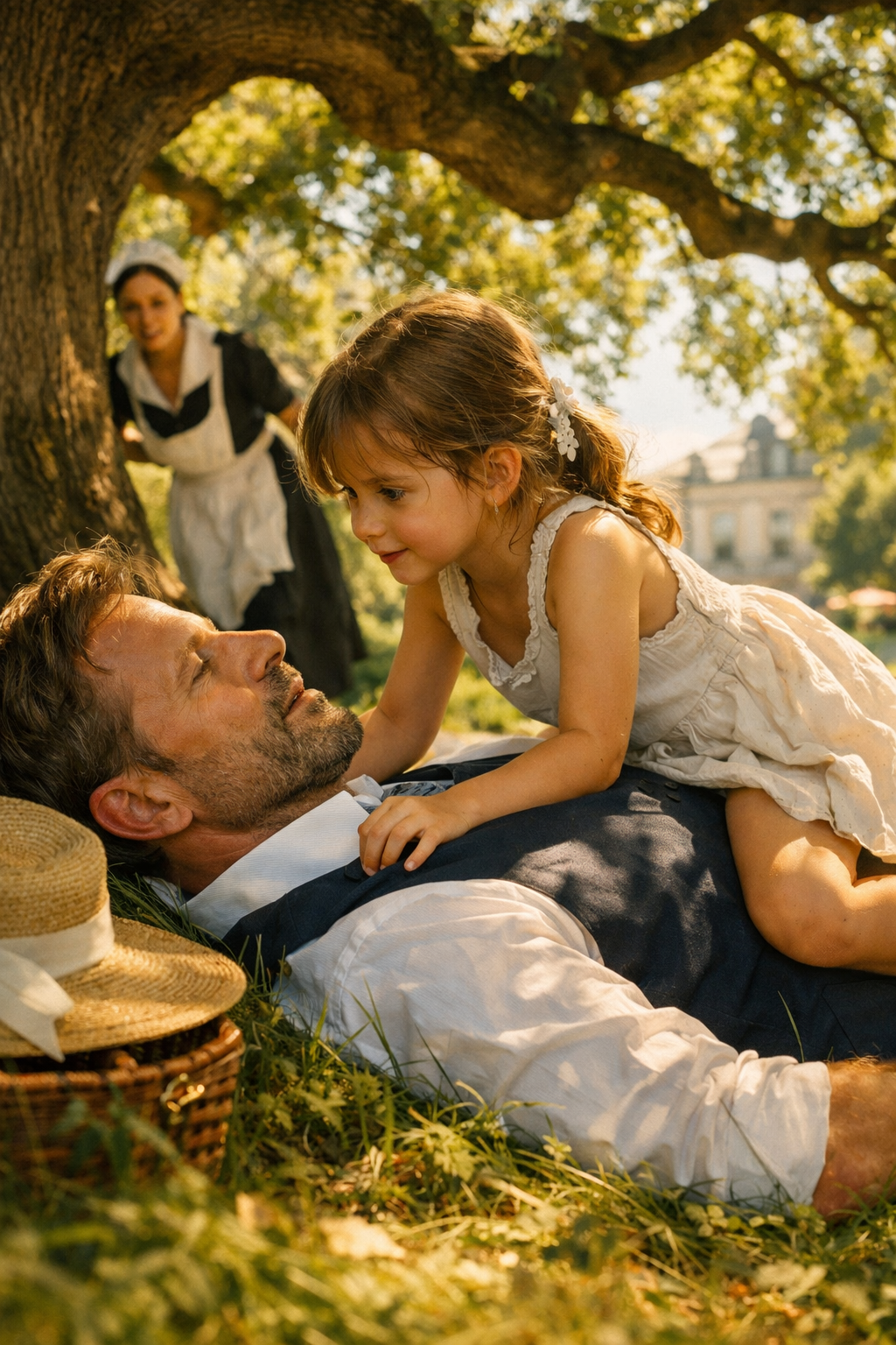 A maid’s little girl climbed onto my chest under the old tree and asked if I was dead. I thought she was just a lonely child wandering too far across my estate. Then my mother tried to fire her mother before I could learn why the child knew about a locked blue room my family had spent 30 years pretending did not exist.