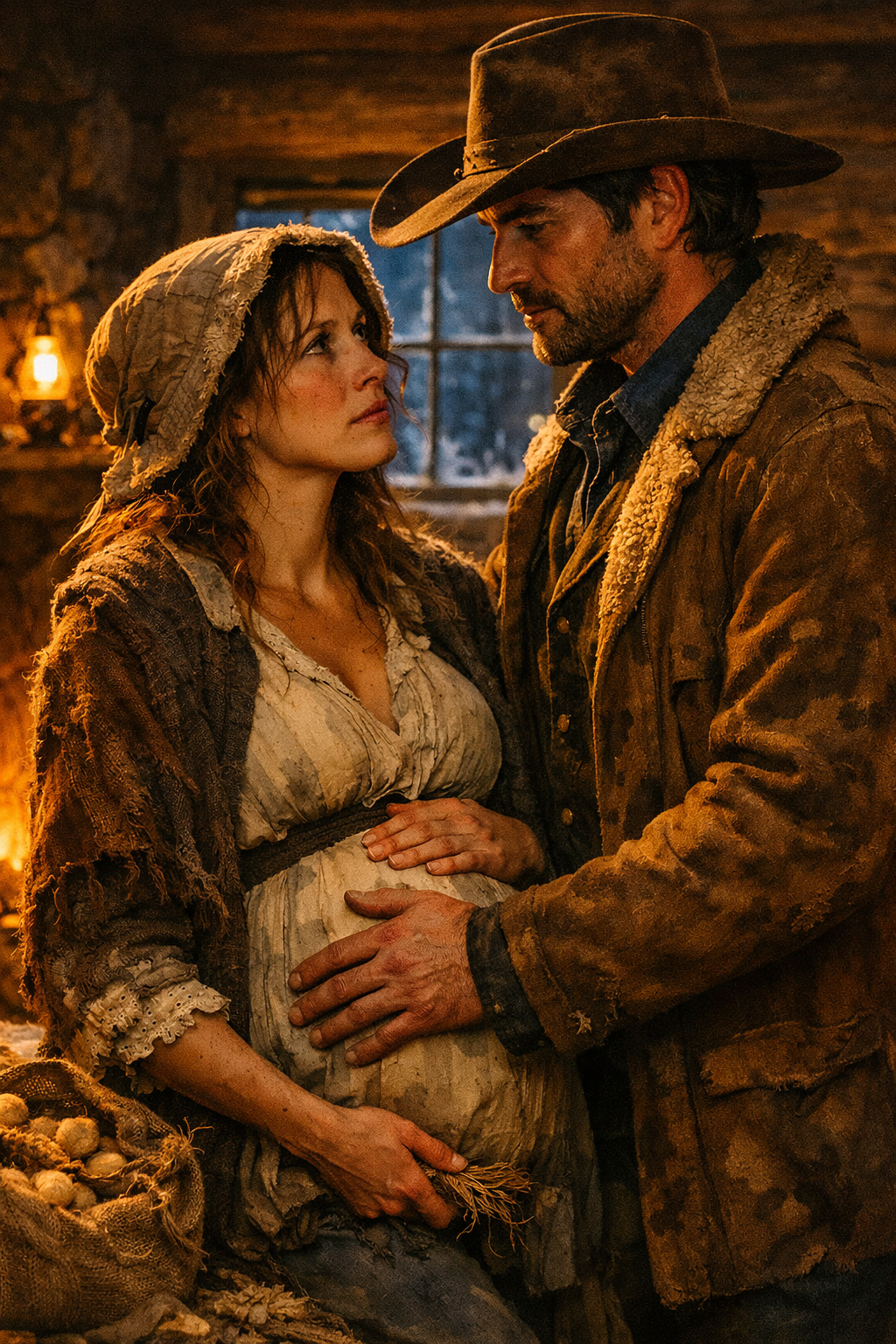 I was thirty-six, seven months pregnant, and completely alone when the last train pulled away without me. The man who promised to give my baby a family had already abandoned us, and I thought spending the night in a frozen station would be the worst thing that could happen. Then a quiet rancher offered me a warm cabin, looked at me like I wasn’t broken, and said five words that changed everything: “You’re mine now.”