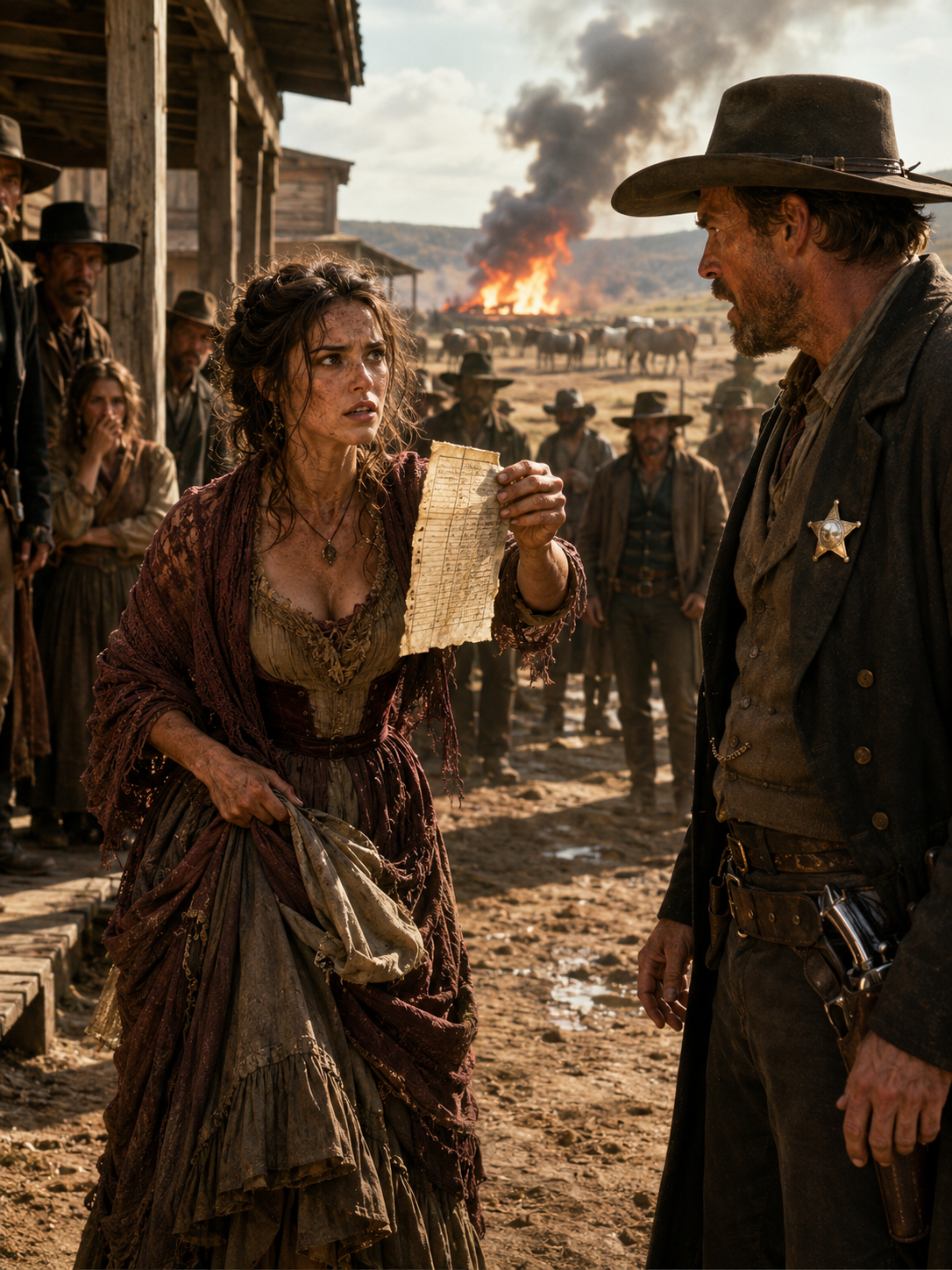 A saloon girl was easy to blame, easy to shame, and easy to run out of town. That was what the sheriff thought — until the woman everyone ignored turned out to be carrying the one piece of evidence that could expose the men burning ranches, stealing cattle, and hiding behind the law.