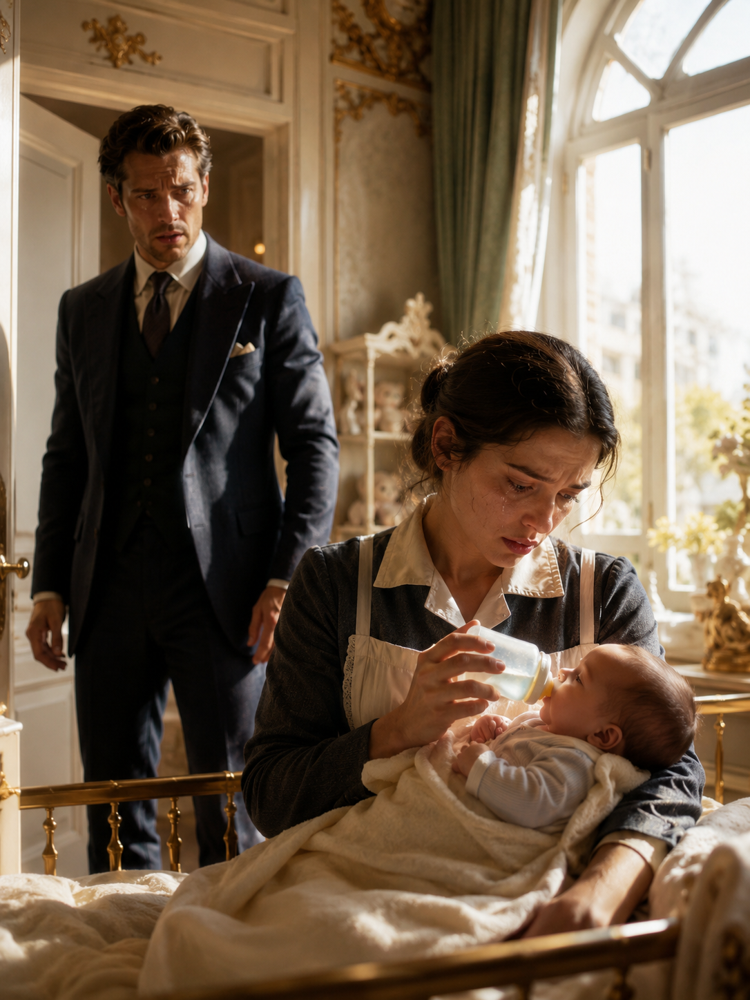 The rule was simple: no staff member was allowed near my son’s nursery. But one night, a grieving maid heard his weak cries through the vents and broke that rule anyway. By the time I found her, my dying baby was finally feeding — and the secret she carried pointed to something far worse than a desperate servant crossing a boundary.