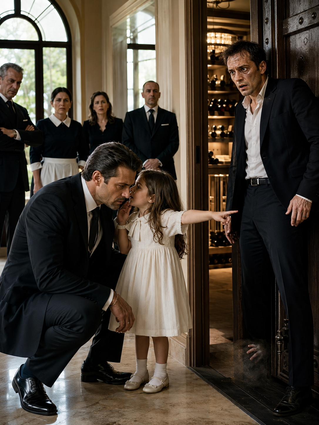 A 5-year-old girl told the mafia boss her mother had been gone for three days, but everyone in the mansion insisted she was confused. Then she whispered about slow knocking behind the wine-room door — and the man he trusted like a brother suddenly looked more afraid of a cellar than any enemy ever had.